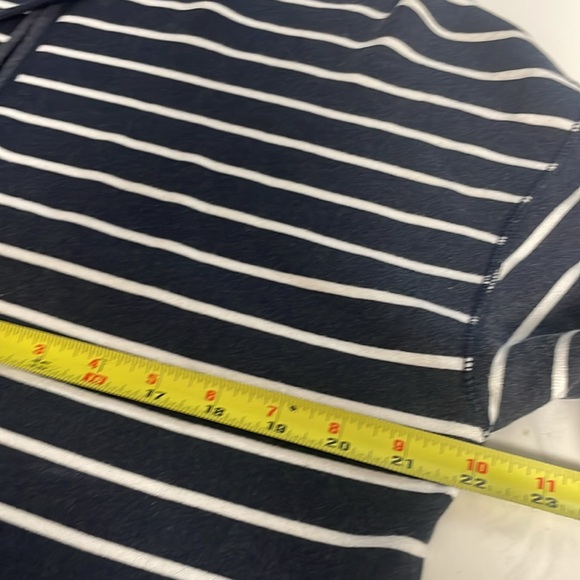 Hollister Womans 1/4 zip blue/white stripe hoodie crop long sleeves Size M - Picture 5 of 8